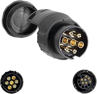Adapter 7 na 13-pinowy, w zestawie osłona parkingowa, znormalizowana zgodnie z normą ISO 11446 i 1724, do systemów 12 V, połączenie wtykowe 13-biegunowe wtyczka do 7-biegunowego gniazdka samochodowego, do bagażników