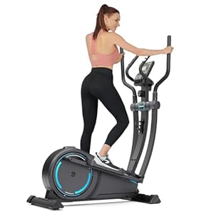 Dripex Cross Trainer, Magnetic Elliptical Exercise Machine for Home, Quiet & Smooth Elliptical Trainer w/ 16 Levels Resistance, 8KG Flywheel, 38CM Stride, LCD Monitor, Pulse Sensor