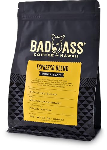 Bad Ass Coffee of Hawaii Espresso Blend - Medium Roast Whole Bean miniatura 1