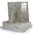 Chejiaye 10pcs Marble Peel and Stick Backsplash Waterproof Washroom Wall Panels, Peel and Stick Tile, PVC Wall Panels for Kitchen (Grey Marble Tiles, 11.8" x 11.8" x2.5MM x 10Pack)