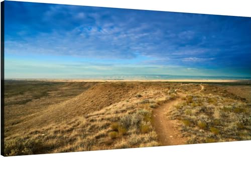 XidexFara Mountain Bike Trail Wall Art, Framed Canvas