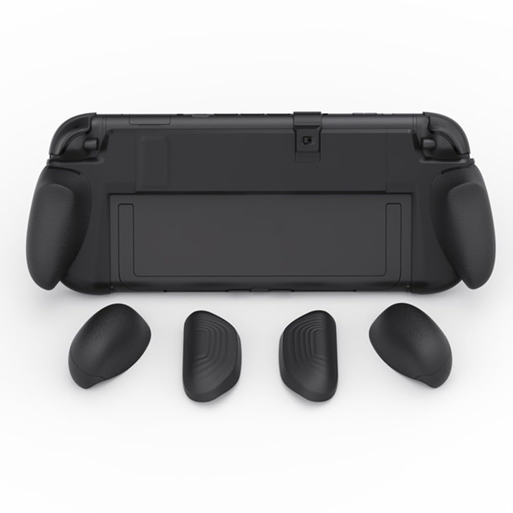Custodia Comfort Grip per Nintendo Switch 2, design ergonomico con impugnature sostituibili, guscio rigido in ABS per protezione, per compatto, nero