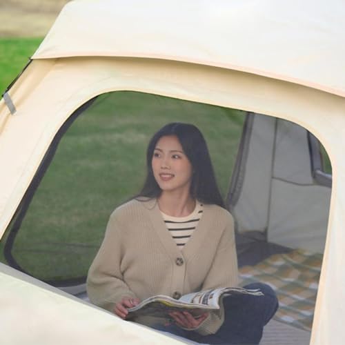 Carpa instantánea para camping familiar 5 personas beige miniatura 5