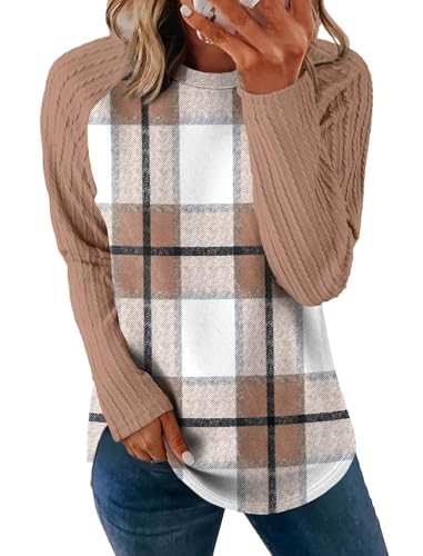Image of SAMPEEL Sweatshirt for Women Long Sleeve Shirts Crewneck Sweaters Fall Fashion Outfits 2025 Trendy Tunic Tops Plus Size