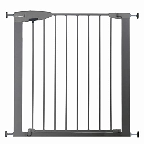 Munchkin Lindam Türgitter für Babys, ausziehbares Türschutzgitter & Treppenschutz zum Klemmen, ideal für Kinder und Haustiere, ohne Bohren, 73-79 cm, Grau