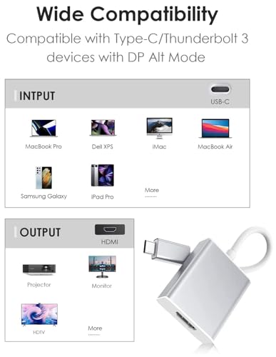 Image of USB HUB USB C to HDMI Adapter, Aluminum Portable USB C Adapter, Supports 1080P 60Hz & 4K 30Hz, for MaKBook Pro, MaKBook Air, Pixelbook, XPPS, GalaxXy, and More (USB C to HDMI Adapter HUB)