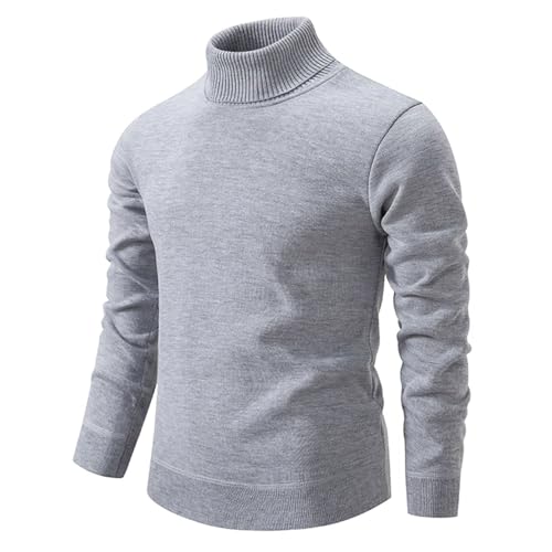 Men's Turtleneck Sweater Winter Knitting Pullovers Rollneck Warm Men Jumper Loose Solid Color Top3