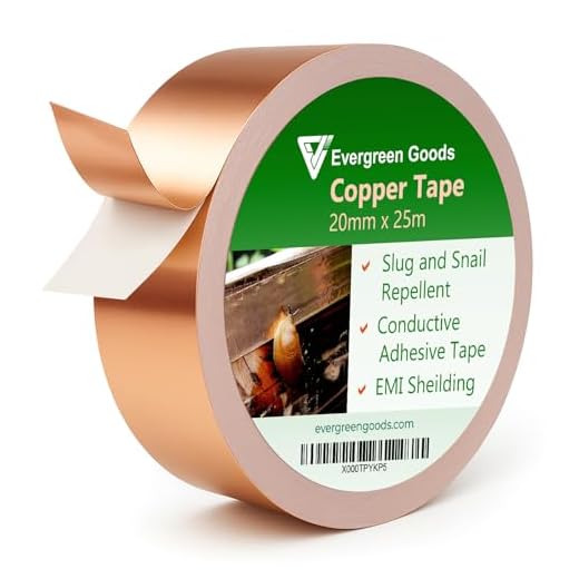 5 mm 10 mm 20 mm x 25 m Koppar Slug Tejp: Självhäftande Koppar Slug Snigel Barriärband (20 mm (B) x 25 m (L))