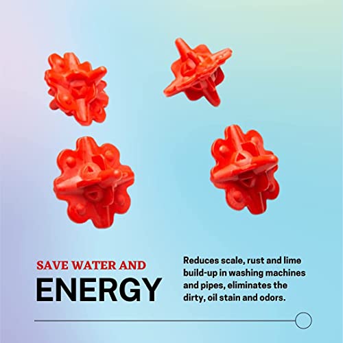 Image of Leawall Reusable Eco-Friendly Laundry Washing Balls for Washing Machine -6pcs (Red)