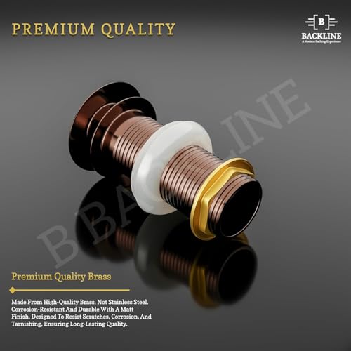 Image of Backline Brass 5-Inch Pop up Waste Coupling for Wash Basin | 32 MM Full Thread Coupling For Basin | Outlet System Full Thread Waste Coupling for Bathroom Basin (Rosegold)