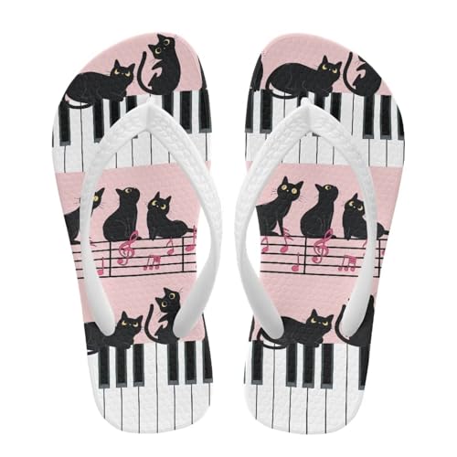 Uacyareni Chanclas para niños lindos animales separador de dedos para niños 27-34 EU, Gato de dibujos animados y teclas de piano, 34 EU