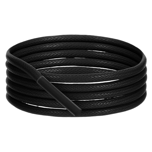 Ouligay 2 pares de cordones redondos encerados de 2 mm de grosor de 90 cm para zapatos de vestir para hombre, cordones encerados para zapatos de vestir Oxford, 90 cm, cuerdas formales negras para