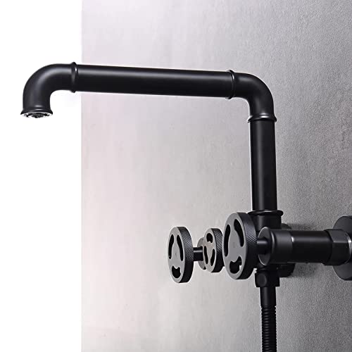 Robinet de baignoire avec douchette et double commande pour jet fluide