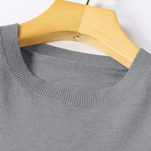 Image of Sweaters for Women Fall Long Sleeve Lightweight Crewneck Knit Tops Casual Soft Pullover Sweater Base Layer Shirts