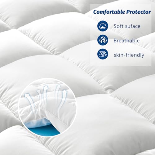 Meudyt Memory Foam Mattress Topper Queen Size - 3 Inch Dual Layer Mattress Pad thumb #6