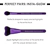 MODA Royal & Langnickel Insta-Glow Make-up-Set, enthält schnelle Kontur- und Highlight-Pinsel, Violett – Bild 4