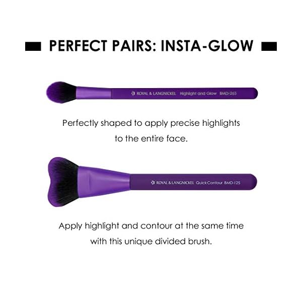 MODA-Royal-Langnickel-Insta-Glow-Make-up-Set-enthaelt-schnelle-Kontur-und-Highlight-Pinsel-Violett MODA Royal & Langnickel Insta-Glow Make-up-Set, enthält schnelle Kontur- und Highlight-Pinsel, Violett