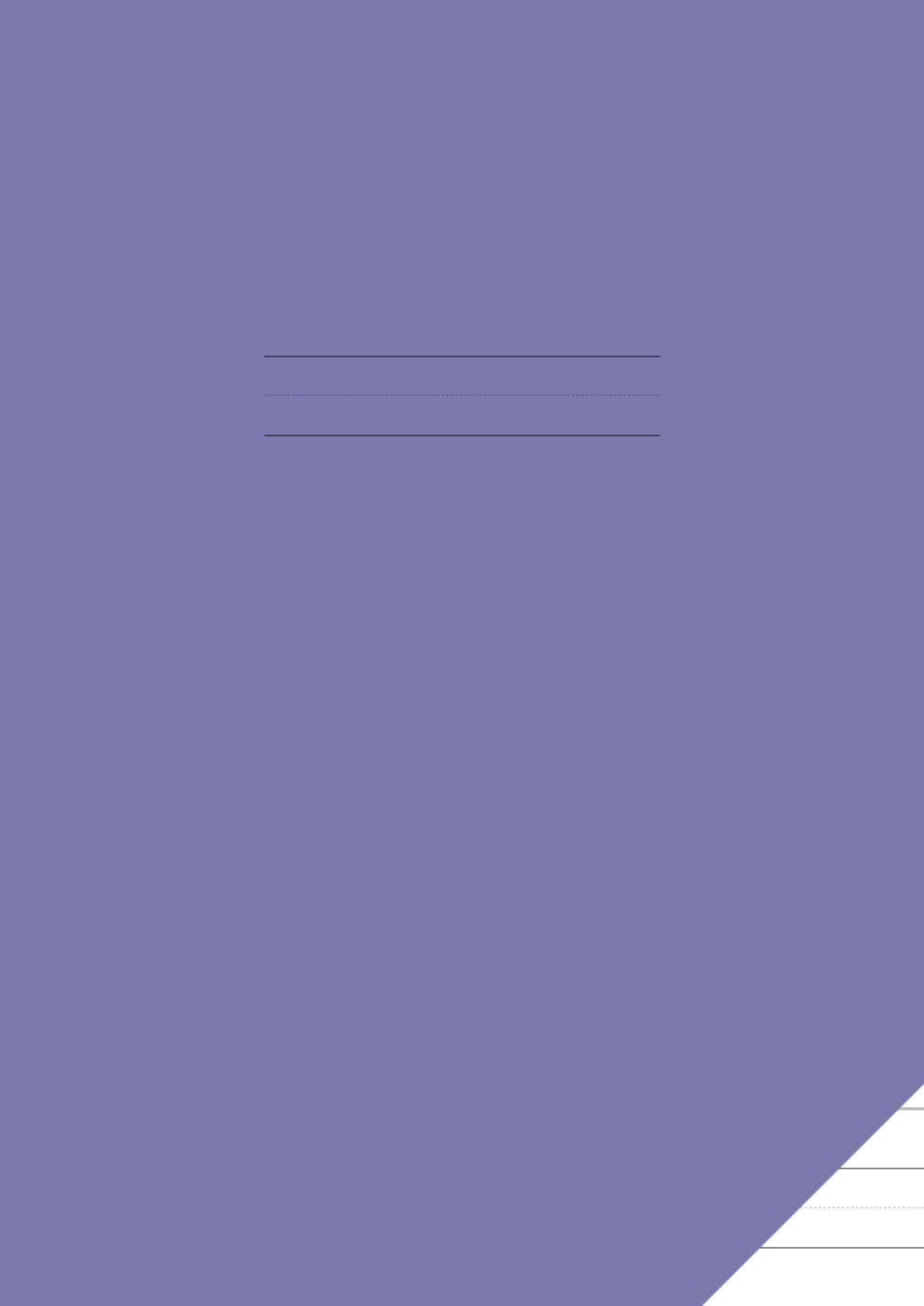3 Lines Handwriting Practice Exercise Book A4: Three Lined Paper Notebook / Large Jotter | 18mm Rules with Dotted Midline | Children, Nursery, School | Purple