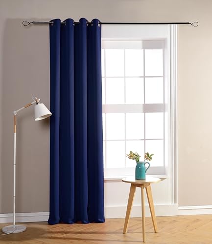 HOMEROKK Rideau Occultant 100% Polyester (Bleu Marine, 140 X 240 cm)