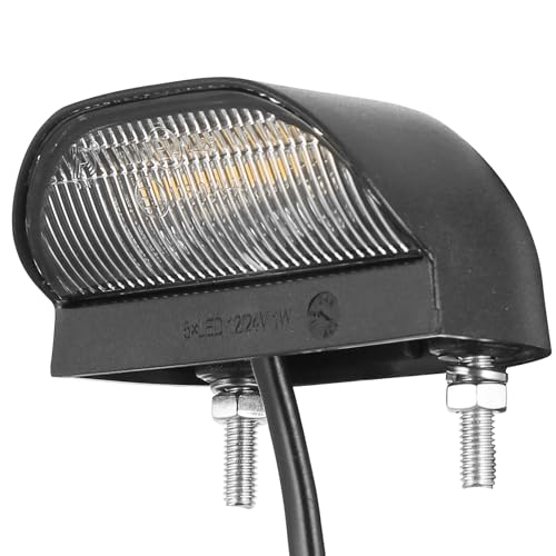 DARKGUARD 1 x Luces de Matrícula LED 12V 24V Luz de Número Placa para Automóviles Remolques Tractor Vehículo Agrícolas Blanco Frío Impermeable Homologation ECE