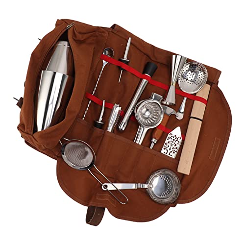 Kit portátil bartender 18 piezas acero inoxidable miniatura 3
