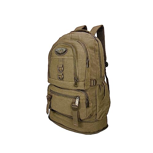 Mochila Lona De Camping Reforçada Viagem Motociclista 50l 3005 (Bege)