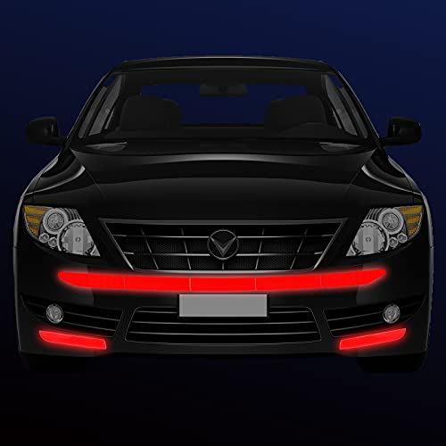 7 Pcs Auto Strong Reflective Stickers Includes Car Bumper Reflective Stickers Car Trunk Reflective Stickers Night Visibility Reflective Decal Waterproof Self Adhesive Stickers For Car Safety (Red) #TOP1