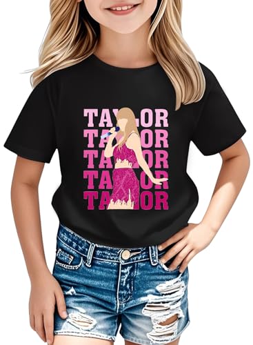 Image of Girl Country Music T-Shirt - Kids Singer Letters Graphic Birthday Shirts Gifts Fan Song Tour Concert Outfit Top