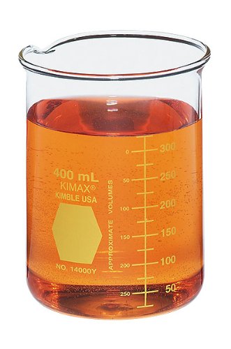 Béchers en verre de type Griffin Kimax 14000R-1000, contenance 1000 ml à repère rouge (6/cs)