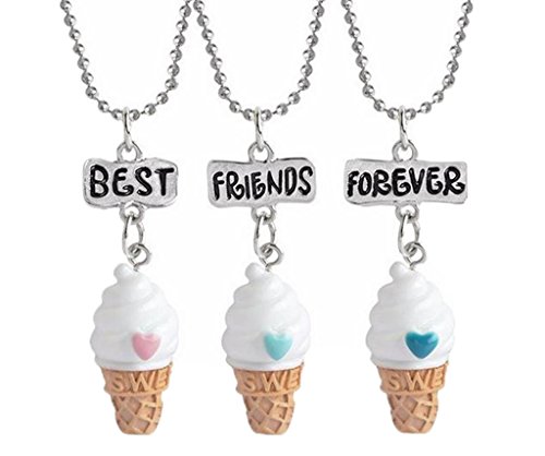 Fengteng Niños Precioso Tres Dimensiones - Amo el Helado de Simulación de Comida BFF de los Mejores Amigos para Siempre Tres - Pieza