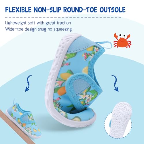 Image of LeIsfIt Toddler Water Shoes Boys Girls Barefoot Aqua Socks Kids Breathable Quick-Dry Swim Shoes for Beach Pool Surf