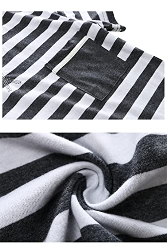 BYX SweetLeisure Big Boys Pajamas Set Soft Cotton Striped Tops with Shorts Pants Kids 8-16 Years4