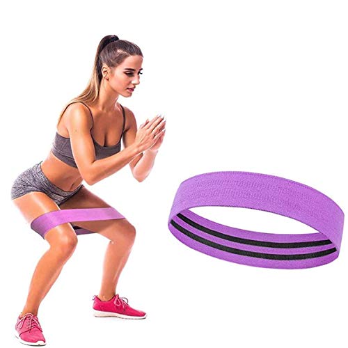 Booty Resistance Workout Hip Loop Exercise Bands Fitness Loop Circle Exercise Legs and Butt Activate Glutes and Thighs Thick Wide Cloth Bootie Training Bands (L, Purple)