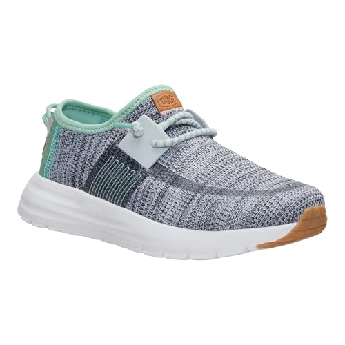 HEYDUDE Womens Sirocco Stretch Sox, Grey/Granite Green Size 9 | Lightweight Flexible Shoes for Effortless All Day Comfort - image 8
