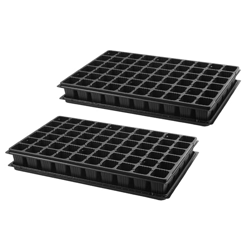 Pullmer Anzuchtplatte Tiefwurzler mit Untersetzer mit 60 Pflanzlöchern, Topfplatte, 2er-Pack, Saatplatte für 60 Töpfe...