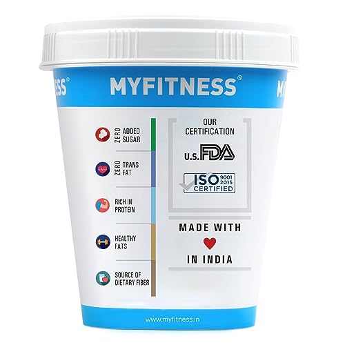 Image of MYFITNESS All Natural Peanut Butter Smooth 510g | 100% Roasted Peanuts | 25g Protein | Nut Butter Spread | No Added Sugar & Salt | No Palm Oil | Zero Cholesterol | Unsweetened Peanut Butter