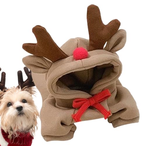 Dog Hoodie | トナカイ犬コスチューム | 防寒ペットウェア 日常着やパーティーに 室内用 クリスマス ホリデーグッズ