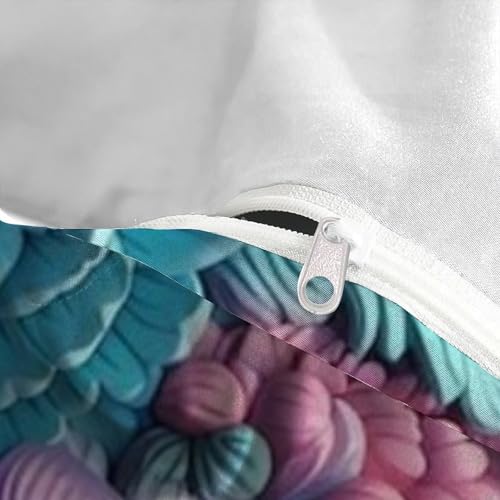 Housse de couette double 200x200 fleurs roses microfibre avec 2 taies - 5