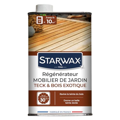 STARWAX - Régénérateur pour Teck et Bois Exotiques - Ravive la Teinte Dorée - Embellit et Protège - Séchage Rapide - Non Glissant - Fabriqué en France -...