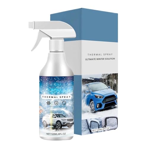 BommFu Descongelante en espray para parabrisas de coche, 120 ml, 120 ml, espray anticongelante para el parabrisas del coche