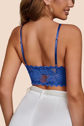Image of Avidlove Bralettes for Women V Neck Lace Camisole Y2K Tank Top Strappy Cami Unpadded Bra Lingerie Crop Tops Outfits