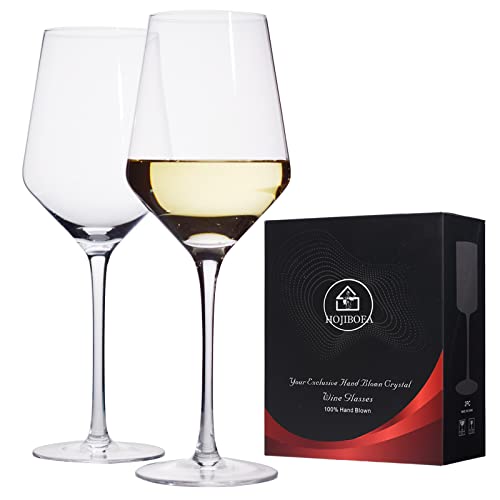 White Wine Glasses,Wine Glasses Set Of 2-15 Ounce, Hand Blown Burgundy Red Wine Glass,Long Stem Premium Crystal Large Wine Glass,Gift For Wedding Anniversary Christmas,Clear #TOP3