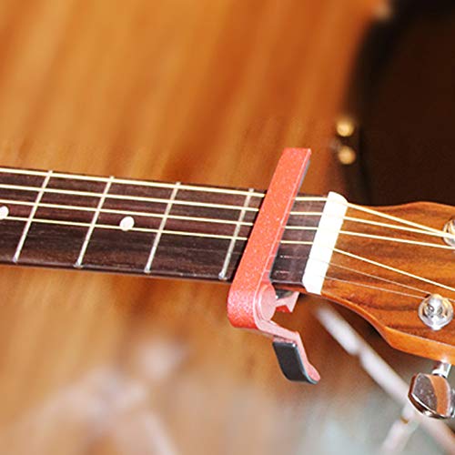 U/K Capo pour guitare électrique et acoustique, ukulélé, banjo, guitare folk et mandoline Rouge - Les Beatles, Paul McCartney, John Lennon, RIngo Starr, George Harrison U/K Capo pour guitare électrique et acoustique, ukulélé, banjo, guitare folk et mandoline Rouge – Image 4