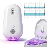 Diameleo Self Cleaning UV Toilet Sanitizer and Night Light, Motion-Activated, Rechargeable, Night Light, Adhesive, 1800mAh Battery-Mounted for Shared Bathrooms, for Elderly & Pet