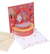 0GULUS ポップアップカード ３D グリーティングカード とびだす 立体 メッセージカード お祝い 誕生日 プロポーズ プレゼント 手紙 (バースデーキッズB)