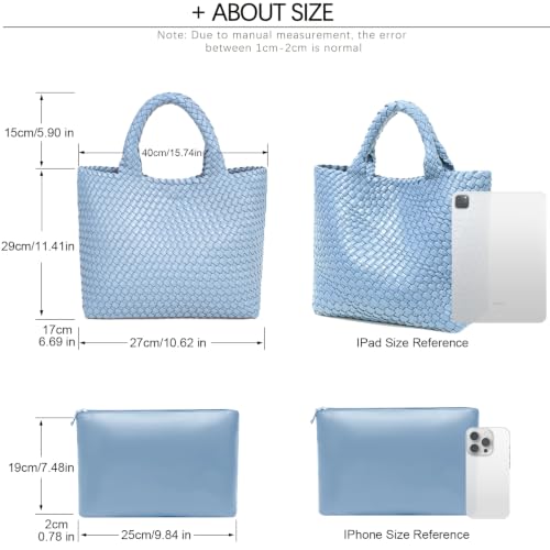 Image of JINMANXUE Fashion Woven Bag Shopper Bag Travel Handbags and Purses Women Tote Bag Large Capacity Shoulder Bags
