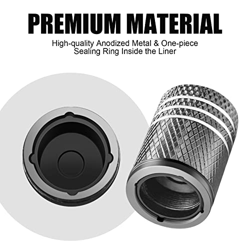 Tire Valve Stem Caps For Car Tire Cap 5 Pack Corrosion Resistant Leak-Proof Premium Alloy American Flag Universal For Car Bike Truck Motorcycle Grey #TOP2