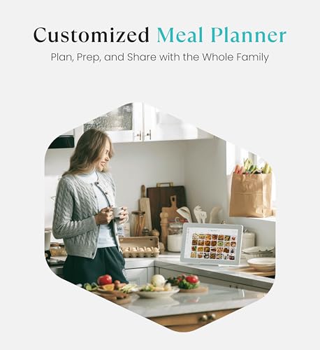 cozyla mate digital calendar 2 156 inch wall touch screen chore chart customizable dashboard smart electronic calendar for family schedules meal planner support app store with stand white