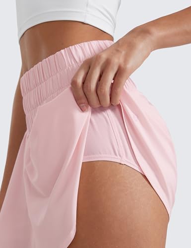 Image of CRZ YOGA Ruffle Skirt Overlay Athletic Shorts | High Waisted, Quick Dry, Lightweight, Flowy, A Zip Pocket, for Women