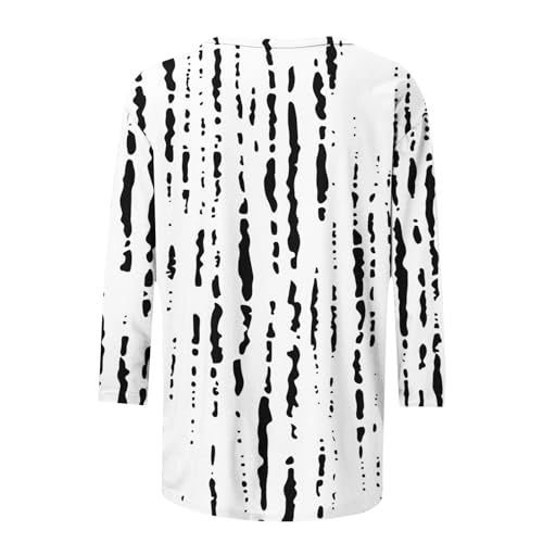 Womens Tops Dressy Casual Crew Neck Pullover 3/4 Length Sleeve Tunic Tops Retro Cute Graphic Tees Cotton Fall Clothes3